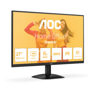 AOC Basic-line Q27B35E - LED-skærm - 27"" - 2560 x 1440 QHD @ 75 Hz - IPS - 300 cd/m² - 1500:1 - HDR10 - 1 ms - HDMI, DisplayPort - sort - Billede 2