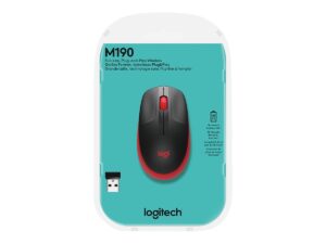 Logitech M190 - Mus - optisk - 3 knapper - trådløs - trådløs modtager (USB) - rød - Billede 3