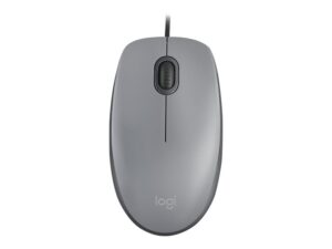 Logitech M110 Silent - Mus - højre- og venstrehåndet - optisk - 3 knapper - kablet - USB-A - mellemgrå - Billede 2