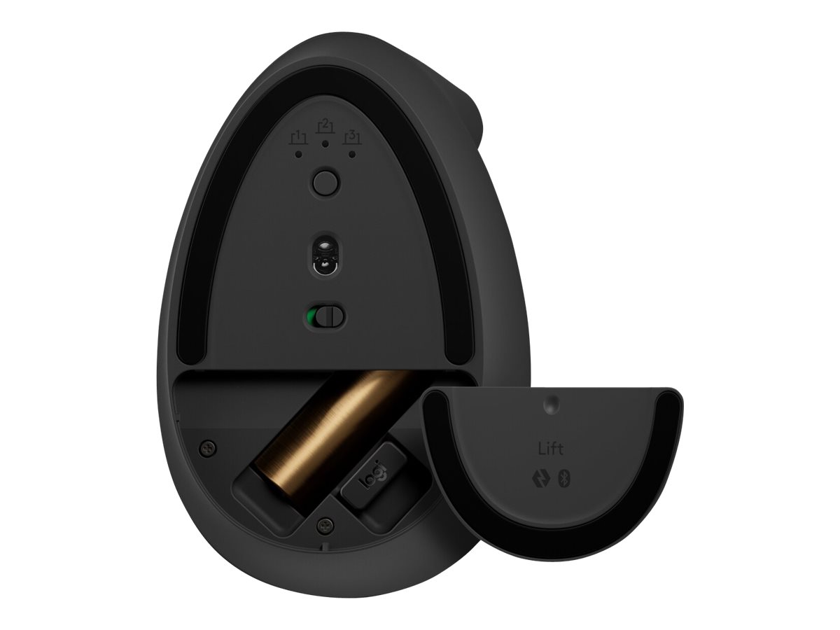 Logitech Lift Vertical Ergonomic Mouse - Lodret mus - ergonomisk - optisk - 6 knapper - trådløs - Bluetooth, 2.4 GHz - Logitech Logi Bolt USB-modtager - grafit - Billede 5