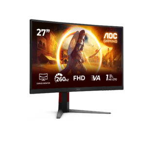 AOC Gaming C27G4Z2 - G4 Series - LED-skærm - gaming - kurvet - 27"" - 1920 x 1080 Full HD @ 260 Hz - VA - 300 cd/m² - 3000:1 - HDR10 - 0.3 ms - 2xHDMI, DisplayPort - sort, rød - Billede 2