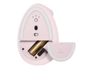 Logitech Lift Vertical Ergonomic Mouse - Lodret mus - ergonomisk - optisk - 6 knapper - trådløs - Bluetooth, 2.4 GHz - Logitech Logi Bolt USB-modtager - rose - Billede 5