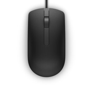 Dell MS116 - Mus - optisk - 2 knapper - kablet - USB - sort - detailsalg