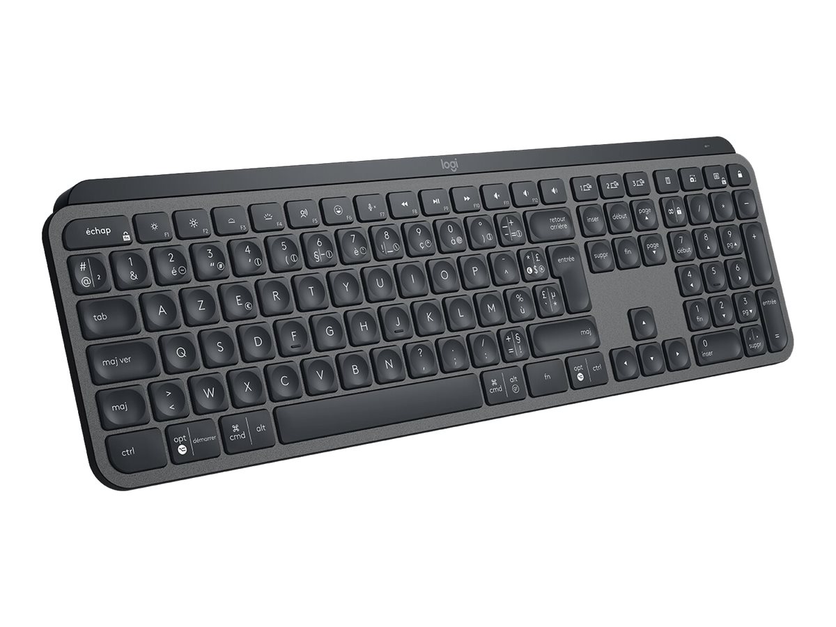 Logitech MX Keys - Tastatur - bagbelyst - trådløs - Bluetooth - AZERTY - fransk - grafit - Billede 4
