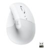 Logitech Lift Vertical Ergonomic Mouse - Lodret mus - ergonomisk - optisk - 6 knapper - trådløs - Bluetooth, 2.4 GHz - Logitech Logi Bolt USB-modtager - off-white