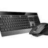 Rapoo 9900M - Sæt med mus og tastatur - trådløs - 2.4 GHz, Bluetooth 4.0, Bluetooth 3.0 - hollandsk - sort