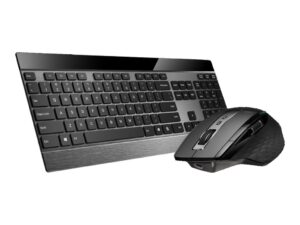 Rapoo 9900M - Sæt med mus og tastatur - trådløs - 2.4 GHz, Bluetooth 4.0, Bluetooth 3.0 - hollandsk - sort