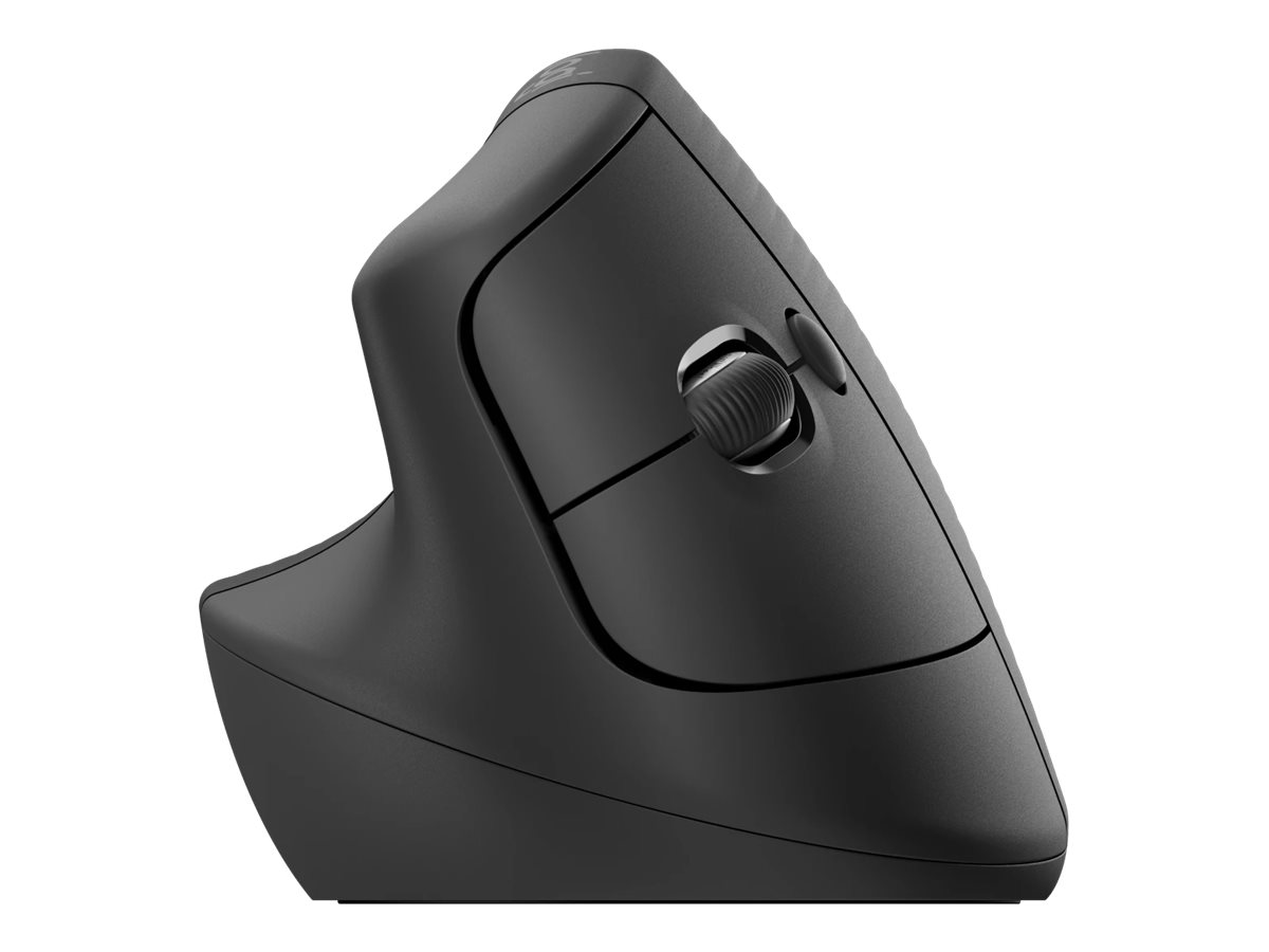 Logitech Lift Vertical Ergonomic Mouse - Lodret mus - ergonomisk - venstrehåndet - optisk - 6 knapper - trådløs - Bluetooth, 2.4 GHz - Logitech Logi Bolt USB-modtager - grafit - Billede 2