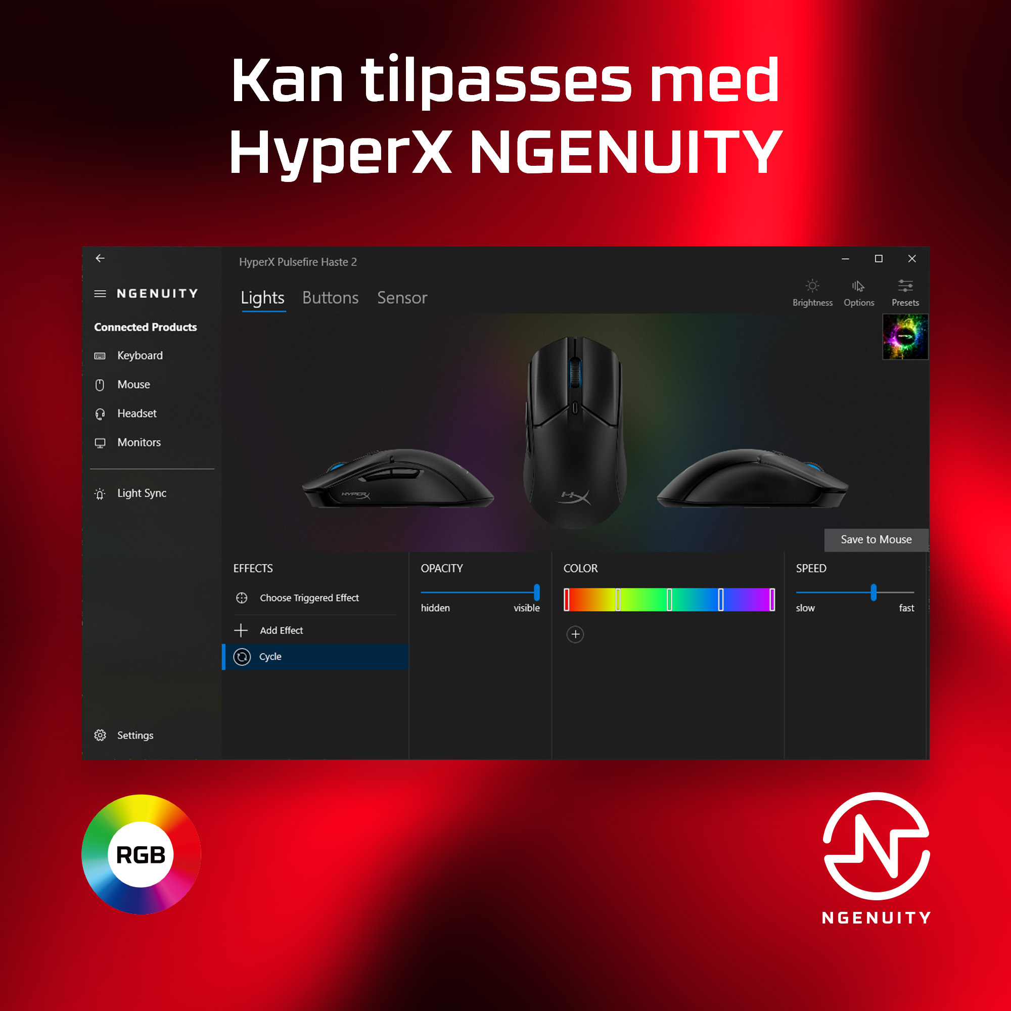 HyperX Pulsefire Haste 2 - Mus - optisk - 6 knapper - kablet - hvid - Billede 5