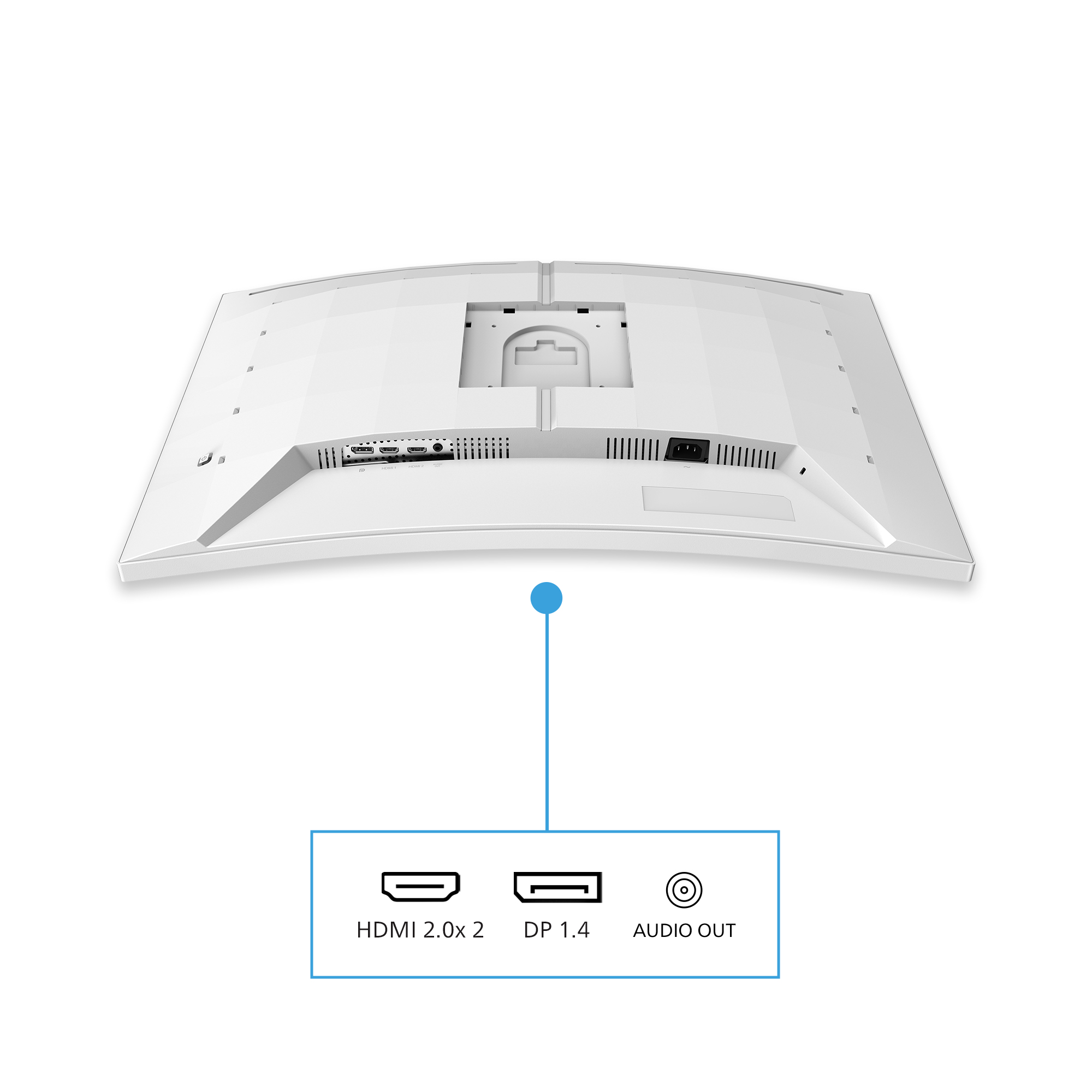 Philips Evnia 5000 32M2C5501 - LED-skærm - gaming - kurvet - 32"" (31.5"" til at se) - 2560 x 1440 QHD @ 180 Hz - Fast VA - 3500:1 - HDR10 - 0.5 ms - 2xHDMI, DisplayPort - hvid - Billede 5