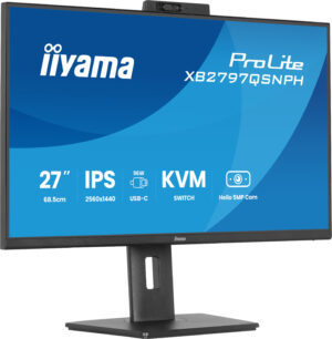 iiyama ProLite XB2797QSNPH-B1 - LED-skærm - 27"" - 2560 x 1440 QHD @ 75 Hz - IPS - 350 cd/m² - 1000:1 - 1 ms - HDMI, DisplayPort, USB-C - højtalere - sort, mat - Billede 5