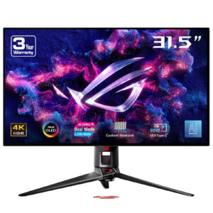 ASUS ROG Swift OLED PG32UCDP - OLED-monitor - gaming - 32"" (31.5"" til at se) - 3840 x 2160 4K @ 240 Hz - 1300 cd/m² - 1500000:1 - DisplayHDR 400 True Black - 0.03 ms - 2xHDMI, DisplayPort, USB-C - sort