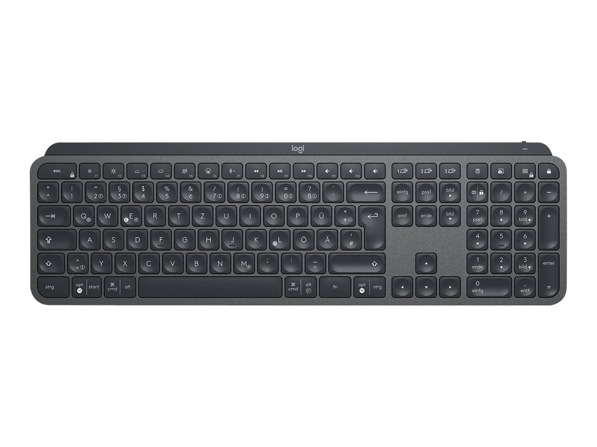 Logitech MX Keys - Tastatur - bagbelyst - trådløs - Bluetooth - QWERTZ - tysk - grafit - Billede 2