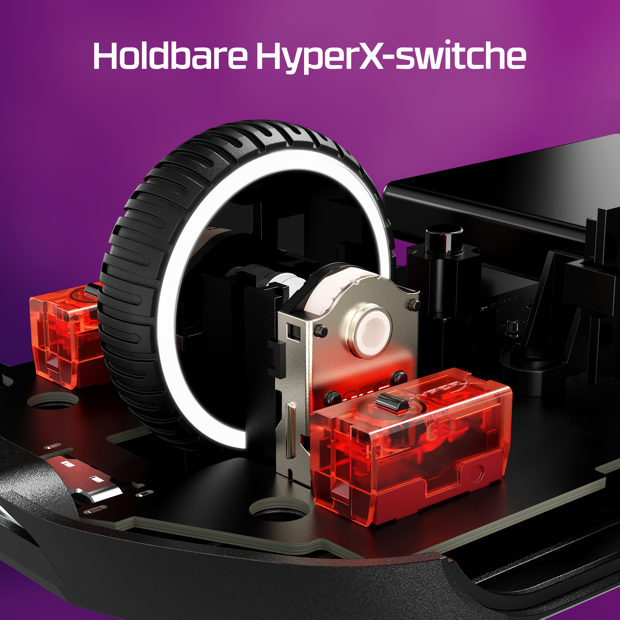 HyperX Pulsefire Haste 2 - Mus - optisk - 6 knapper - trådløs, kablet - 2.4 GHz, Bluetooth 5.0 - trådløs modtager (USB) - hvid - Billede 2