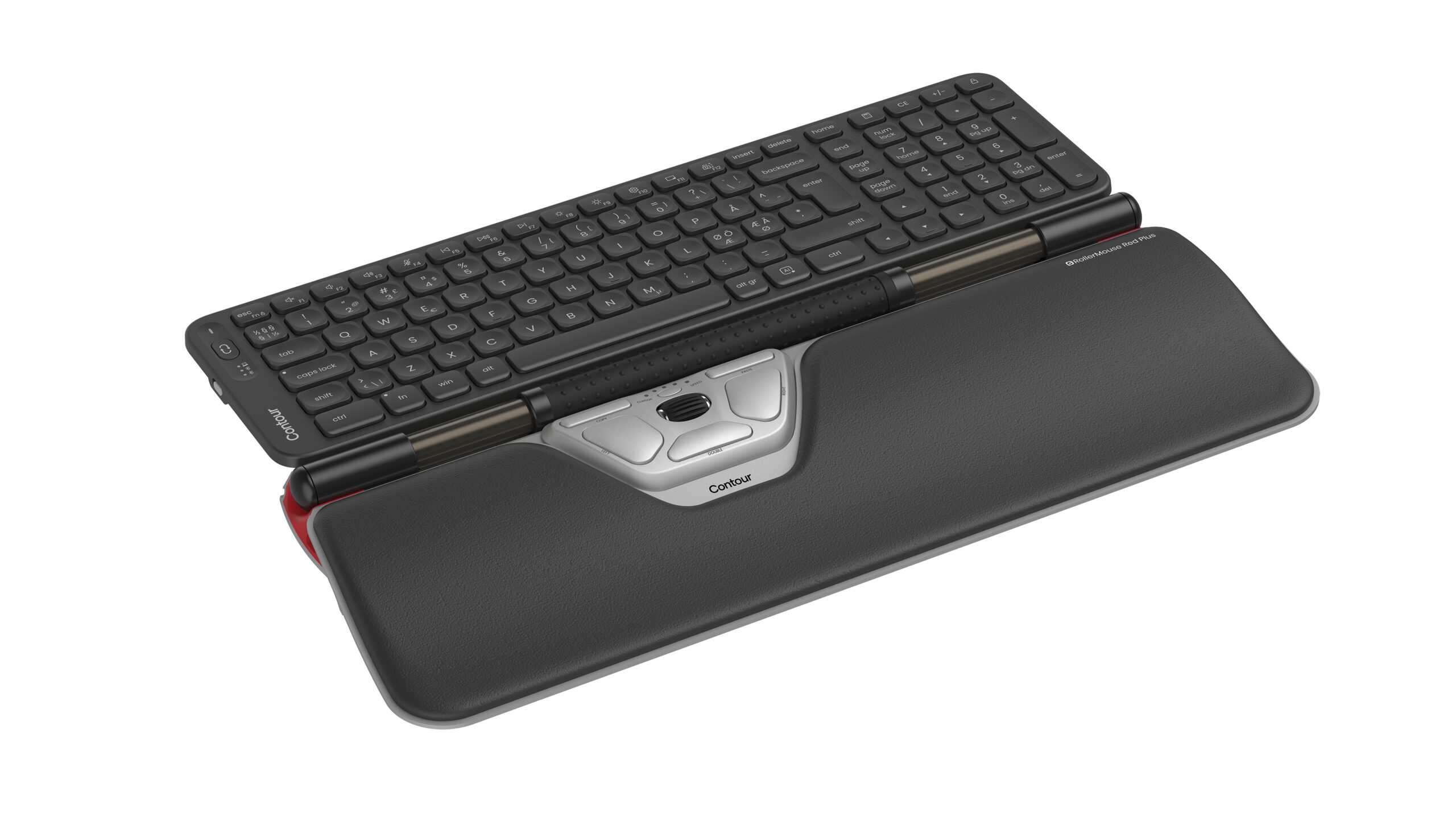 Contour RollerMouse - Sæt med mus og tastatur - mellemstørrelse - trådløs - Bluetooth 5.1 - QWERTY - Pan Nordic - Billede 2