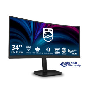 Philips 34B2U3600C - 3000 Series - LED-skærm - kurvet - 34"" - 3440 x 1440 WQHD @ 120 Hz - VA - 3500:1 - HDMI, DisplayPort, USB-C - højtalere - sort med tekstur - Billede 4