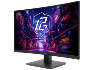 ASRock Phantom Gaming PG27QRT1B&nbsp- Kurvet 27"" - VA panel - 16:9 - 2560 x 1440 (FHD) - 300 nits - 95% DCI-P3 - 2x HDMI 2.0 - 1x DisplayPort 1.4 - 180Hz - Højtalere - Billede 3