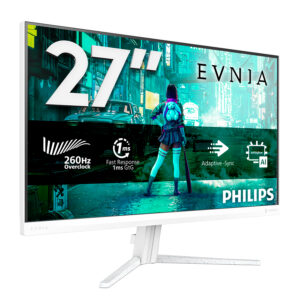 Philips Evnia 3000 27M2N3201PL - LED-skærm - gaming - 27"" - 1920 x 1080 Full HD (1080p) @ 240 Hz - Fast IPS - 300 cd/m² - 1000:1 - HDR10 - 0.3 ms - HDMI, DisplayPort - hvid - Billede 2