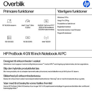HP PB 4 G1i 16 U5 225U 16i 16/512 (ML) - Billede 4