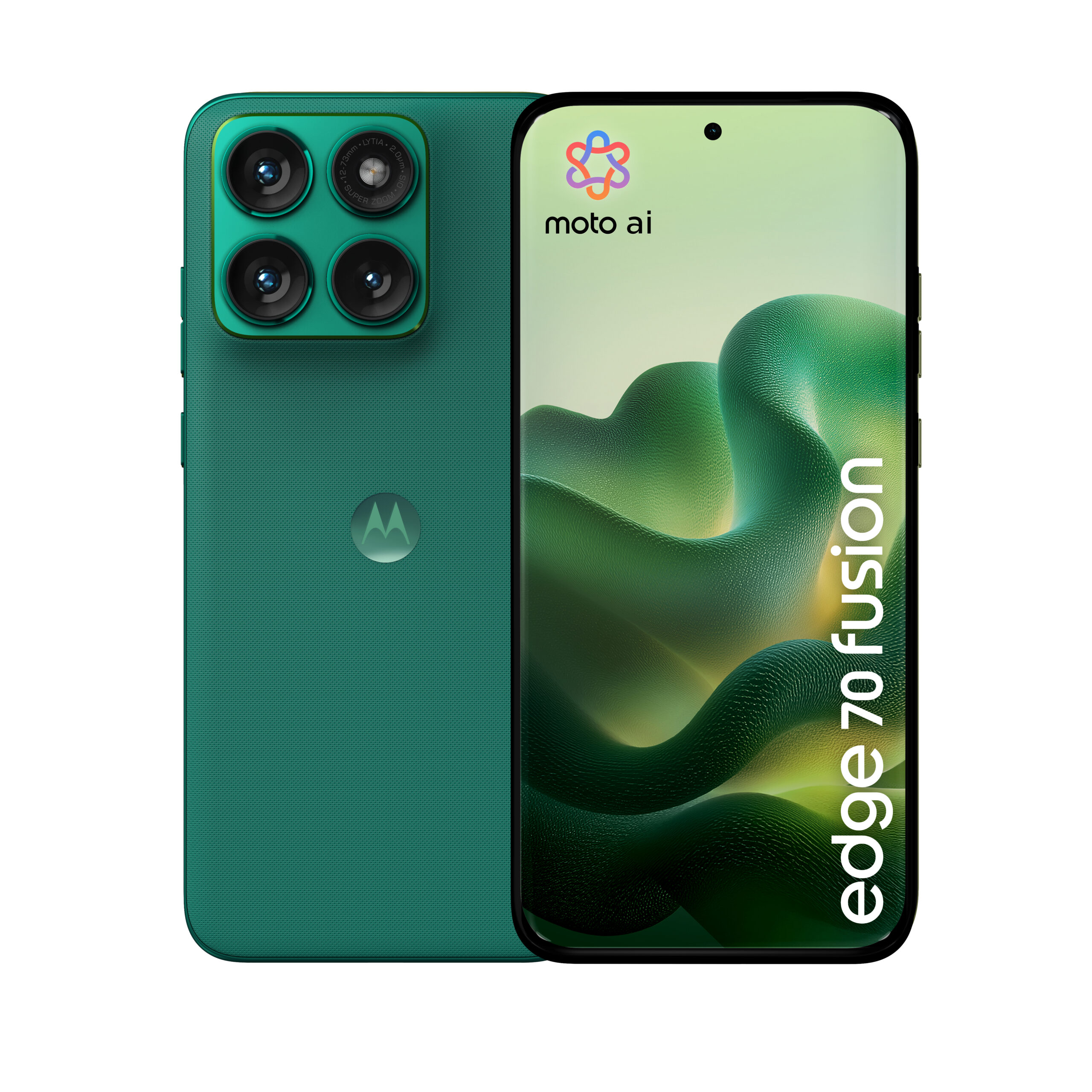 Motorola Edge 70 Fusion - 5G smartphone - dual-SIM - RAM 8 GB / Intern hukommelse 256 GB - OLED display - 6.78"" - 2772 x 1272 pixels (144 Hz) - 3x bagkamera 50 MP, 13 MP - front camera 32 MP - pantone sportsgrøn