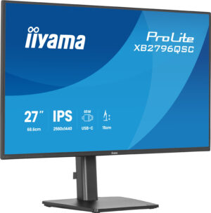 iiyama ProLite XB2796QSC-B1 - LED-skærm - 27"" - 2560 x 1440 QHD @ 75 Hz - IPS - 350 cd/m² - 1000:1 - 4 ms - HDMI, USB-C - højtalere - sort, mat