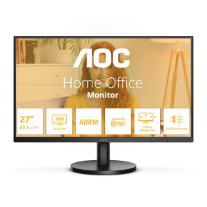 AOC Basic-line U27B3M - B3 Series - LED-skærm - 27"" - 3840 x 2160 4K UHD (2160p) @ 60 Hz - VA - 300 cd/m² - 3500:1 - HDR10 - 4 ms - HDMI, DisplayPort - sort - Billede 2