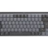 Logitech Master Series MX Mechanical Mini - Tastatur - bagbelyst - trådløs - Bluetooth LE - QWERTY - US International - tastkontakt: Clicky - grafit