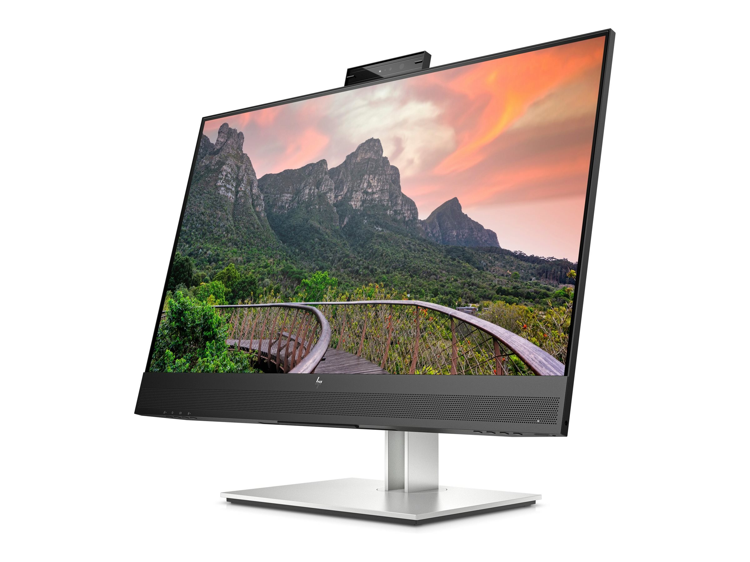 HP E27m G4 Conferencing Monitor - E-Series - LED-skærm - 27"" - 2560 x 1440 QHD @ 75 Hz - IPS - 300 cd/m² - 1000:1 - 5 ms - HDMI, DisplayPort, USB-C - højtalere - sølv (stander), sort hoved - Billede 4