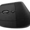 Logitech Lift Vertical Ergonomic Mouse - Lodret mus - ergonomisk - venstrehåndet - optisk - 6 knapper - trådløs - Bluetooth, 2.4 GHz - Logitech Logi Bolt USB-modtager - grafit