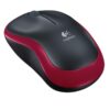 Logitech M185 - Mus - optisk - trådløs - 2.4 GHz - trådløs modtager (USB) - rød