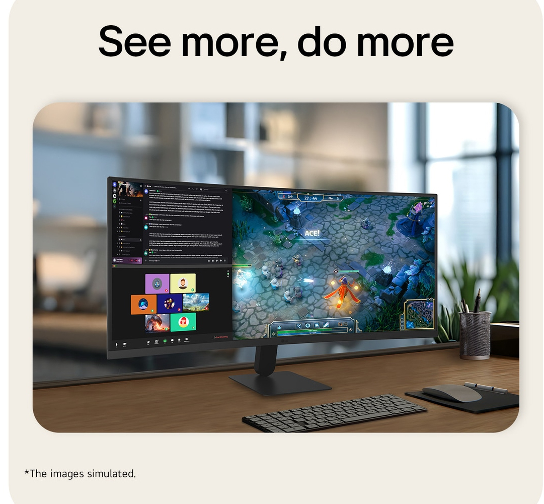 LG UltraWide 34U601B-B - LED-skærm - kurvet - 34"" - 3440 x 1440 WQHD @ 120 Hz - VA - 250 cd/m² - 3000:1 - HDR10 - 5 ms - 2xHDMI, DisplayPort - Billede 4
