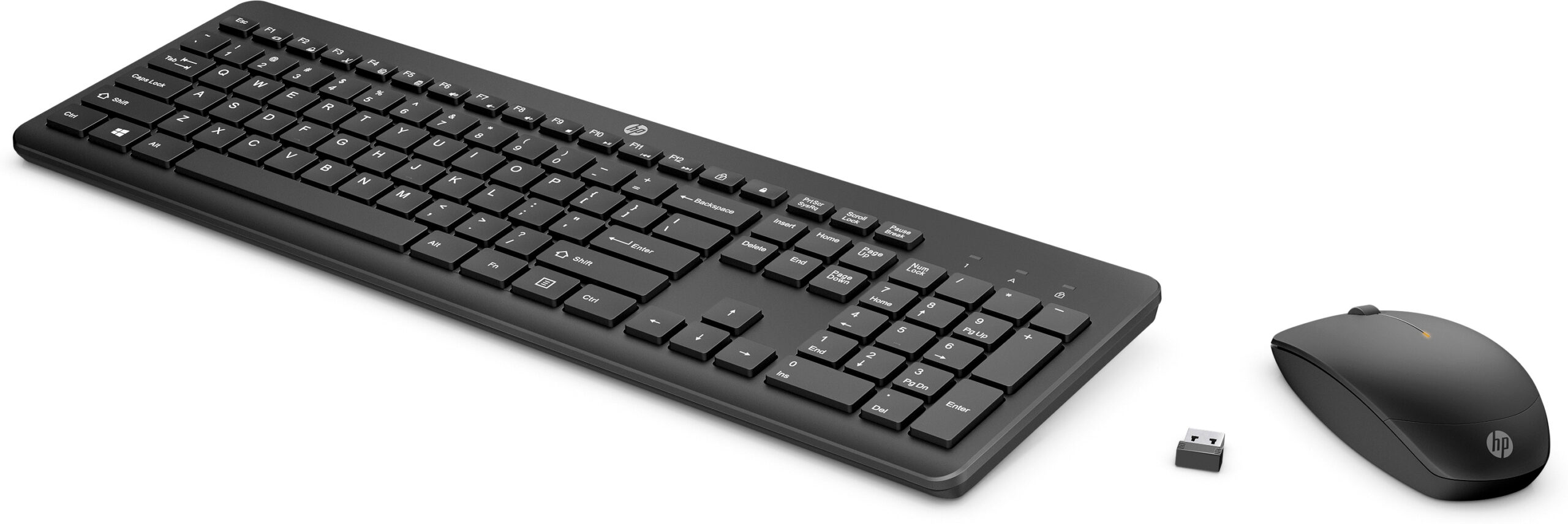 HP 235 - Sæt med mus og tastatur - 3-zones layout, lav profil tastetryk - full size - trådløs - 2.4 GHz - Pan Nordic - sort - Smart Buy - Billede 3