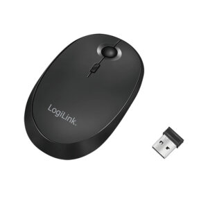 LogiLink - Mus - optisk - trådløs - 2.4 GHz, Bluetooth 4.0 - trådløs modtager (USB) - sort