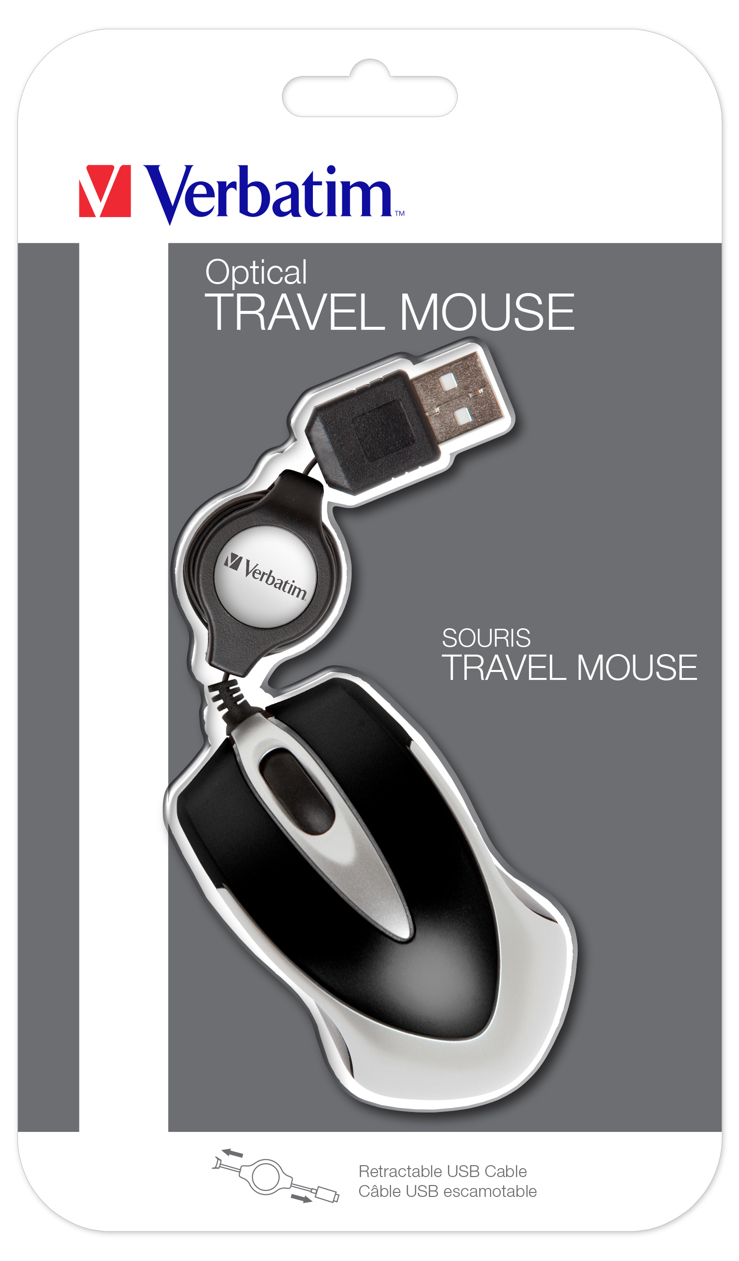 Verbatim Go Mini Optical Travel Mouse - Mus - højre- og venstrehåndet - optisk - kablet - USB - sort