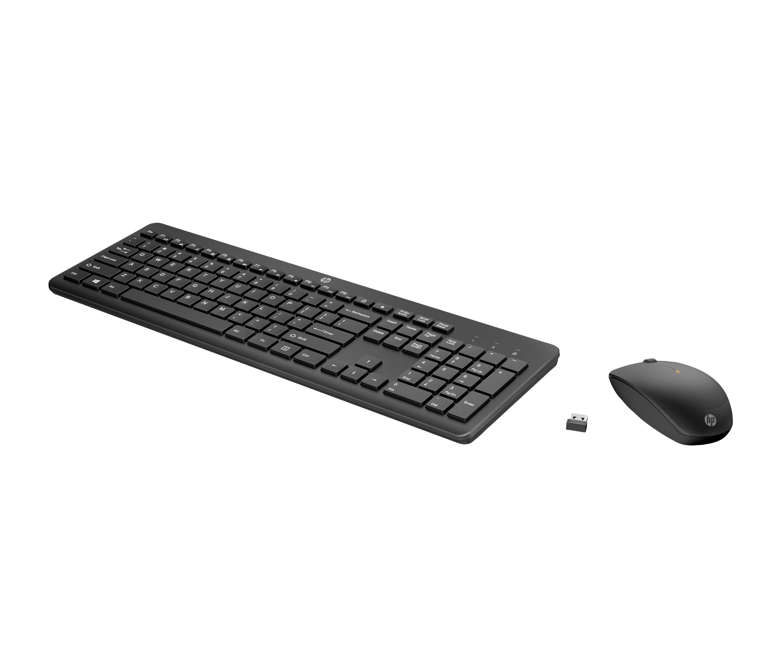 HP 235 - Sæt med mus og tastatur - 3-zones layout, lav profil tastetryk - full size - trådløs - 2.4 GHz - Pan Nordic - sort - Smart Buy - Billede 2