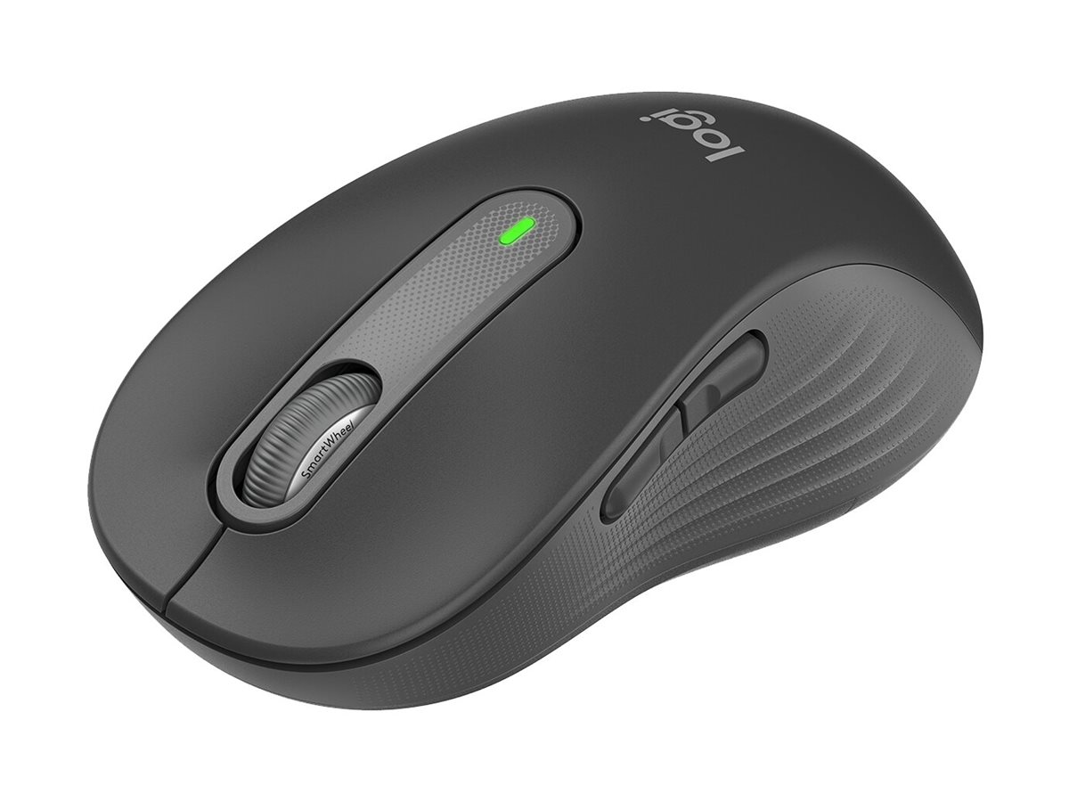 Logitech Signature M650 L - Mus - stor størrelse - optisk - 5 knapper - trådløs - Bluetooth, 2.4 GHz - Logitech Logi Bolt USB-modtager - grafit