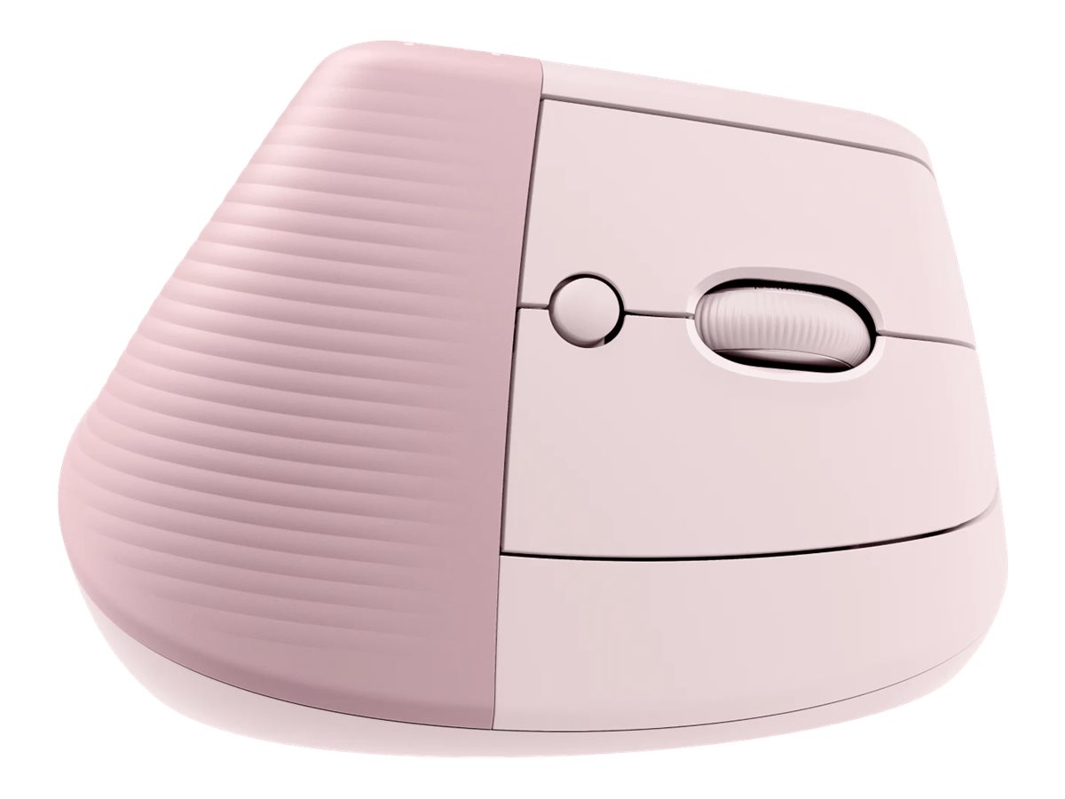 Logitech Lift Vertical Ergonomic Mouse - Lodret mus - ergonomisk - optisk - 6 knapper - trådløs - Bluetooth, 2.4 GHz - Logitech Logi Bolt USB-modtager - rose - Billede 2