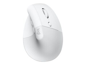 Logitech Lift for Mac - Lodret mus - ergonomisk - optisk - 6 knapper - trådløs - Bluetooth - Logitech Logi Bolt USB-modtager - off-white - for Apple MacBook