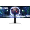 Samsung Odyssey OLED G9 S49DG934SU - G93SD Series - OLED-monitor - gaming - kurvet - 49"" - 5120 x 1440 Dual Quad HD @ 240 Hz - 250 cd/m² - 1000000:1 - HDR10 - 0.03 ms - DisplayPort, Micro HDMI, HDMI - sølv
