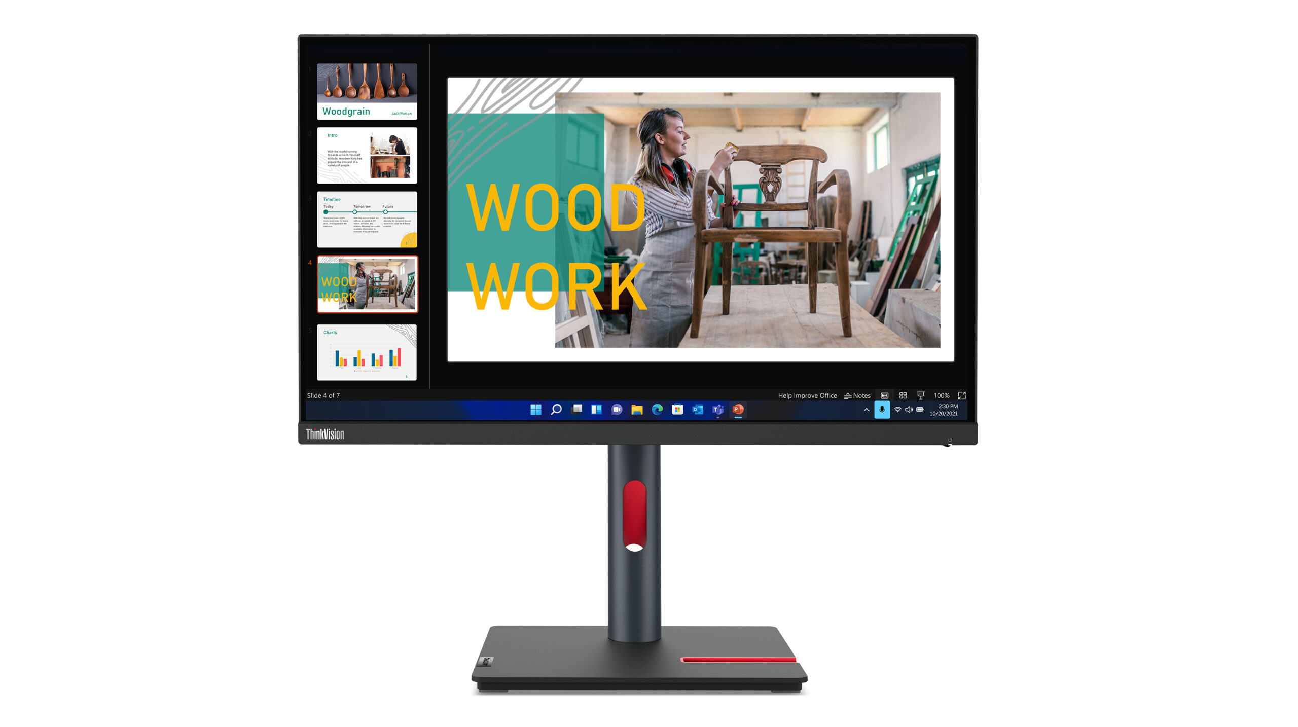 Lenovo ThinkVision P24q-30 - LED-skærm - 23.8"" - 2560 x 1440 QHD @ 60 Hz - IPS - 300 cd/m² - 1000:1 - 4 ms - HDMI, DisplayPort - ravnsort - for ThinkCentre neo 70t 11YU ThinkPad P15 Gen 2 20YQ