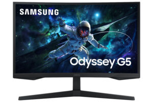 Samsung Odyssey G5 S27CG554EU - G55C Series - LED-skærm - gaming - kurvet - 27"" - 2560 x 1440 QHD @ 165 Hz - VA - 300 cd/m² - 2500:1 - HDR10 - 1 ms - HDMI, DisplayPort - sort