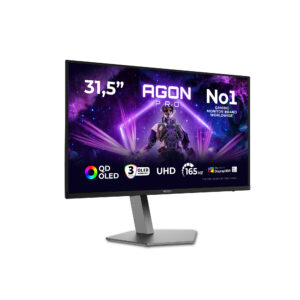 AOC AGON PRO AG326UD - OLED-monitor - gaming - 32"" (31.5"" til at se) - 3840 x 2160 4K UHD (2160p) @ 165 Hz - 250 cd/m² - 15000000:1 - DisplayHDR 400 True Black - 0.03 ms - 2xHDMI, DisplayPort - højtalere - mørkegrå