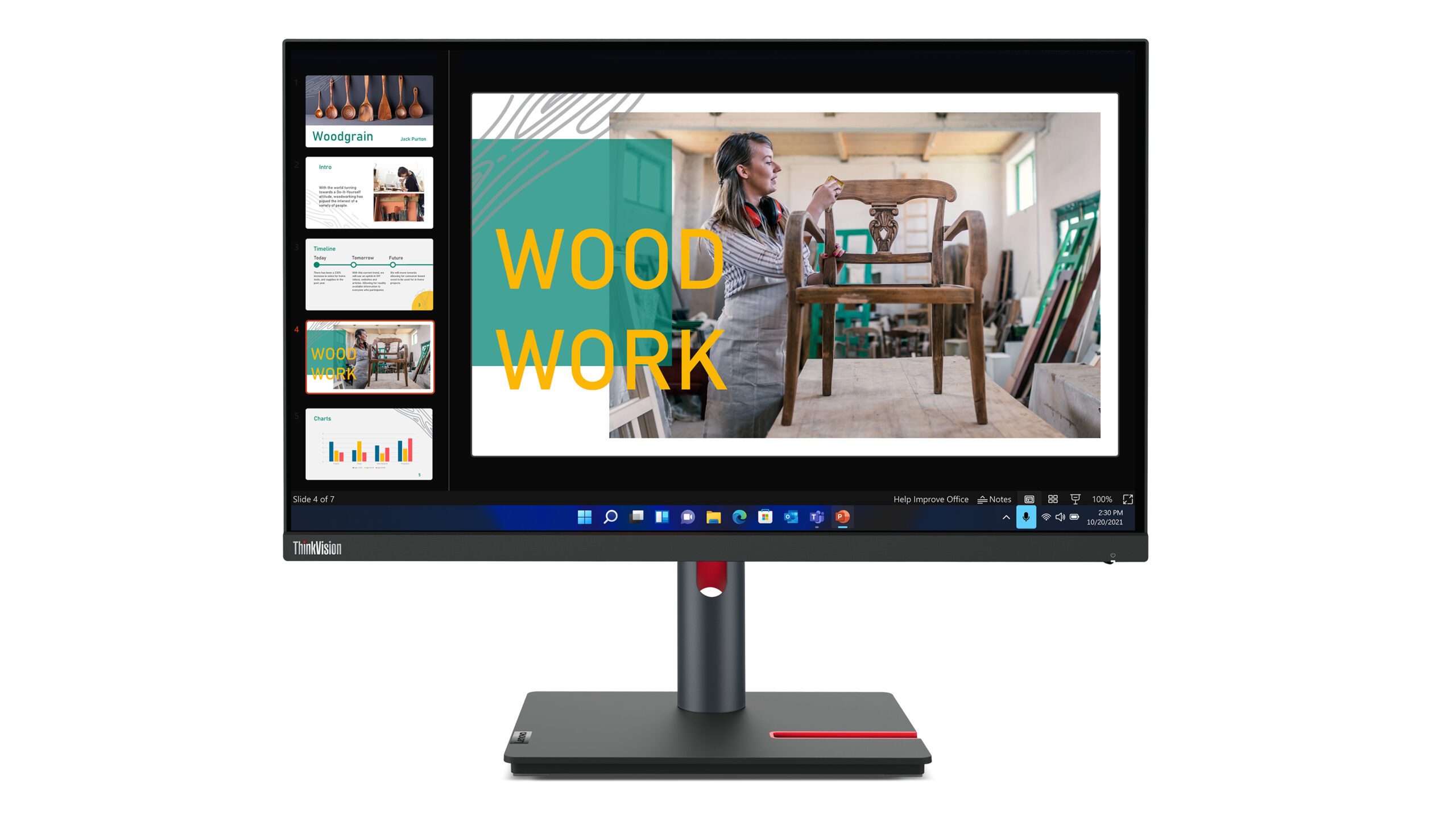 Lenovo ThinkVision P24q-30 - LED-skærm - 23.8"" - 2560 x 1440 QHD @ 60 Hz - IPS - 300 cd/m² - 1000:1 - 4 ms - HDMI, DisplayPort - ravnsort - for ThinkCentre neo 70t 11YU ThinkPad P15 Gen 2 20YQ - Billede 5