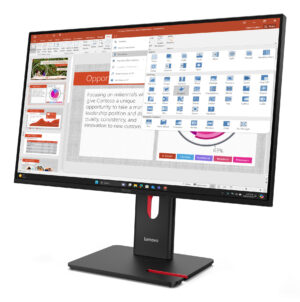 Lenovo ThinkVision T27-40 - LED-skærm - 27"" - 1920 x 1080 Full HD (1080p) @ 120 Hz - IPS - 300 cd/m² - 1500:1 - 4 ms - HDMI, VGA, DisplayPort - formørkelsessort - med ThinkVision MC 60 monitor webcam - Billede 3
